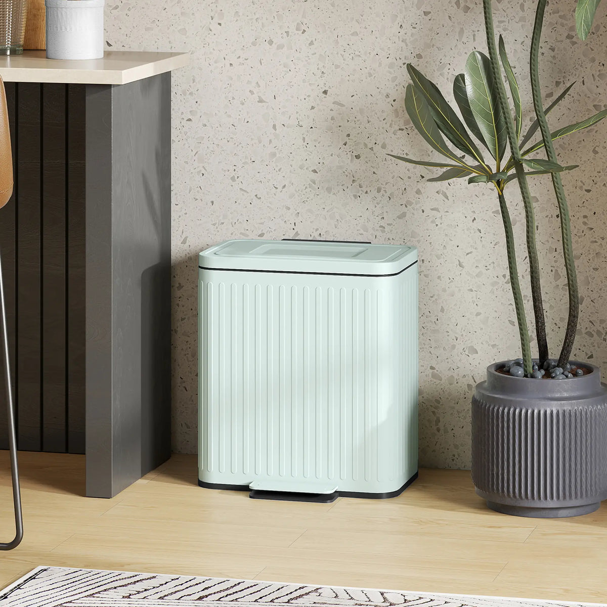 Dual Compartment Pedal Bin with Soft-Close Lid
