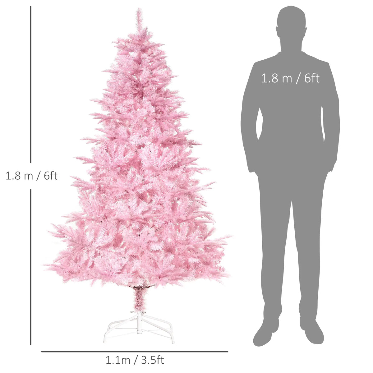 6ft Pink Pop-Up Artificial Christmas Tree with 892 Branch Tips