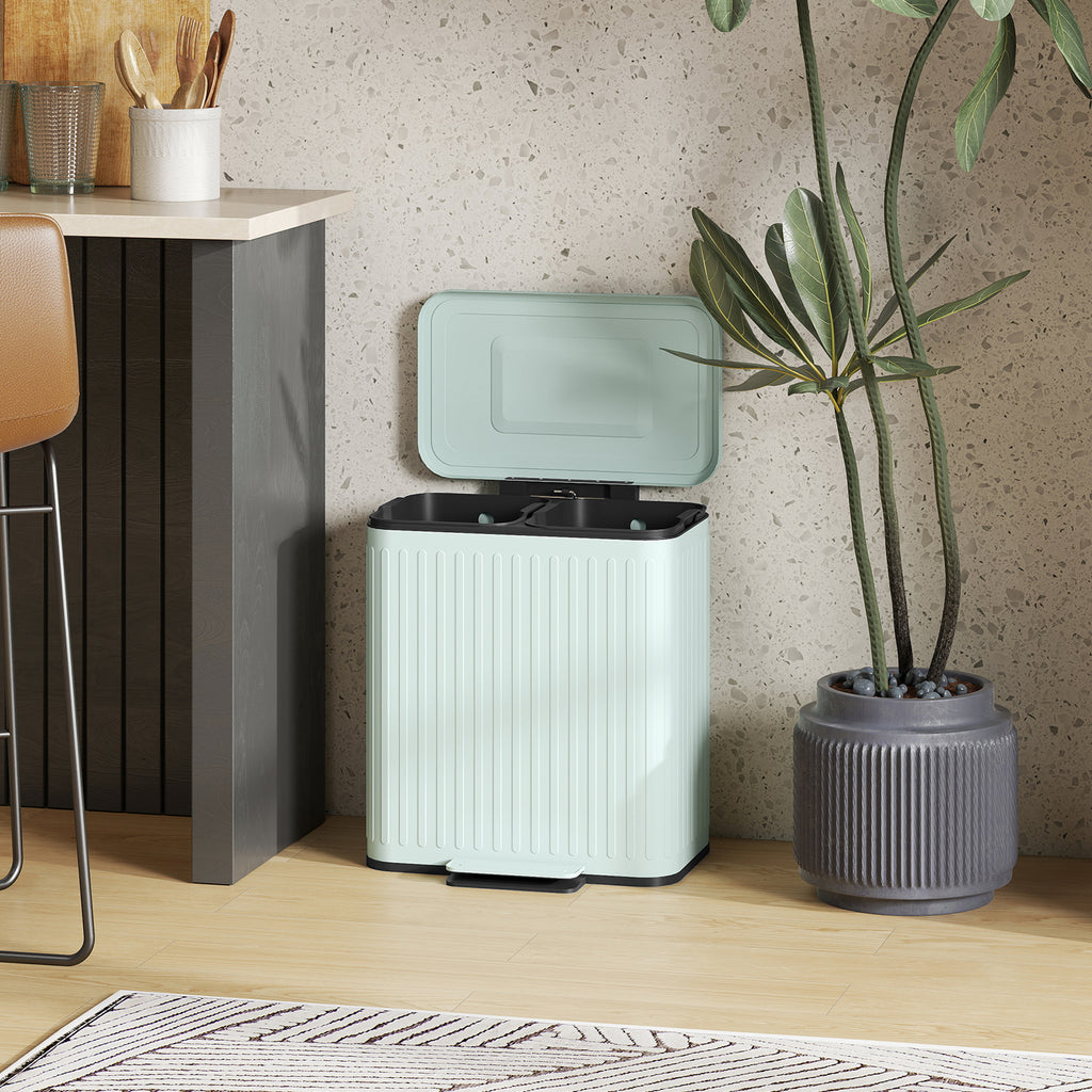 Dual Compartment Pedal Bin with Soft-Close Lid