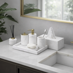 Jazz White Marble Tissue Box
