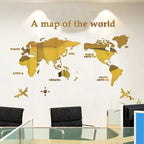 3D World Map Acrylic Wall Sticker