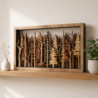 3D Wooden Forest Wall Art