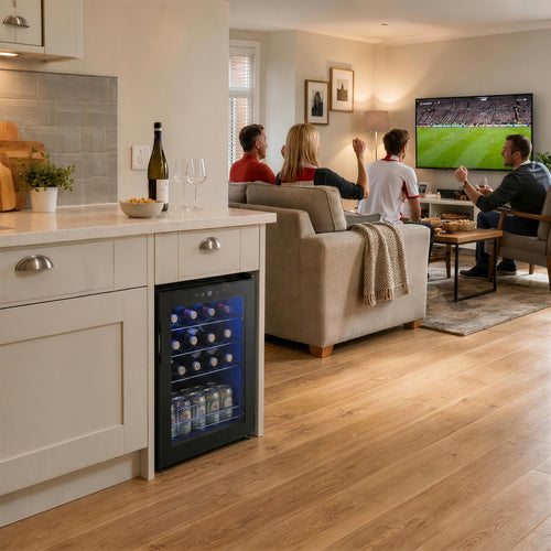 20-Bottle Countertop Wine Fridge with LED Light Black