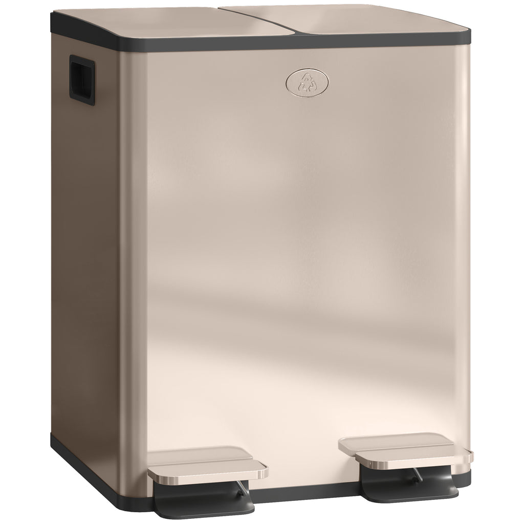 Dual Compartment Recycling Bin with Deodoriser Holders