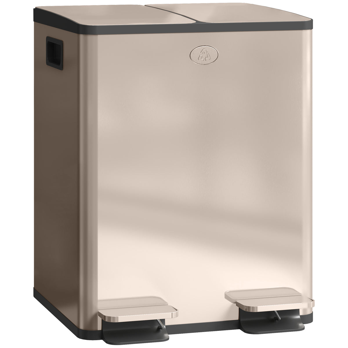 Dual Compartment Recycling Bin with Deodoriser Holders