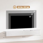 Fluted Floating TV Stand with Cable Management - White