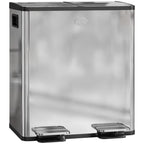 Dual Compartment Recycling Bin with Deodoriser Holders - Silver (Alt)