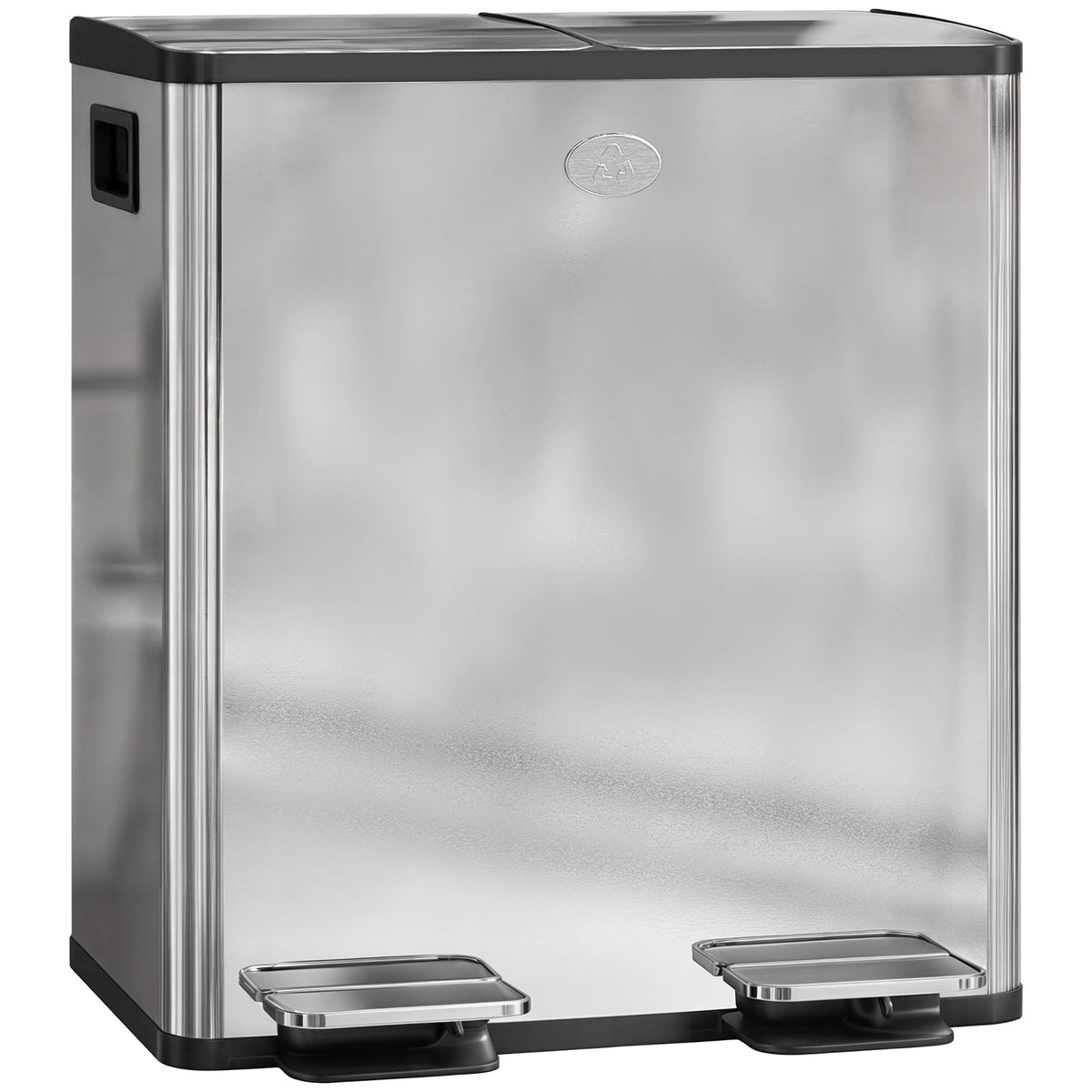 Dual Compartment Recycling Bin with Deodoriser Holders - Silver (Alt)
