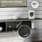 Floating Wall-Mounted TV Shelf with Storage - Black
