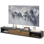 Charcoal Grey Floating TV Cabinet with Cable Management