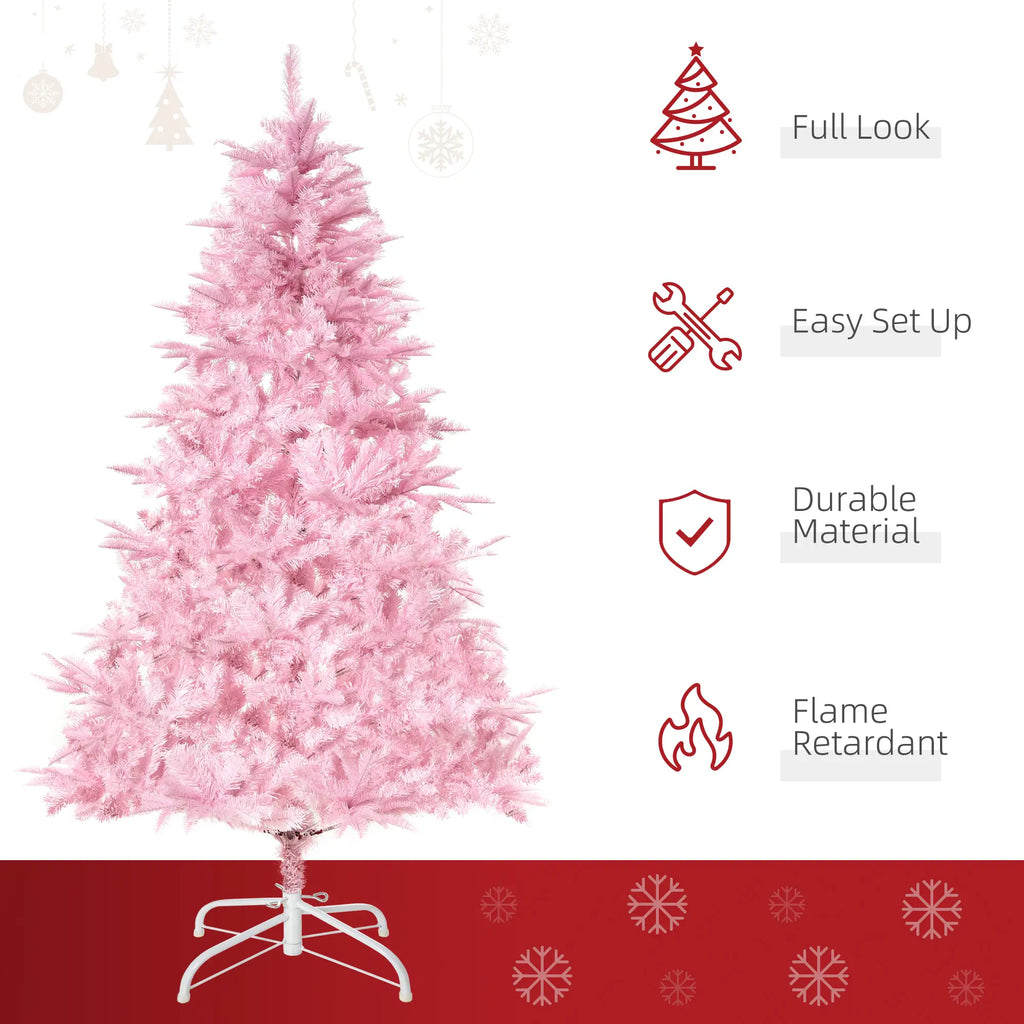 6ft Pink Pop-Up Artificial Christmas Tree with 892 Branch Tips