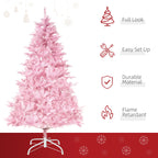 6ft Pink Pop-Up Artificial Christmas Tree with 892 Branch Tips
