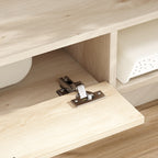 Natural Wood Floating TV Unit with Flip Drawer