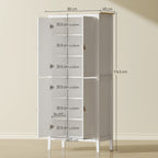 Tall Pantry Cupboard with Motion Sensor LED Light White